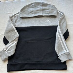 Adidas Kids Two-Tone Gray and Black Hoodie